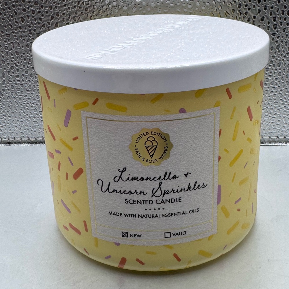 Bath & Body Works Limoncello + Unicorn Sprinkles 3 Wick Candle